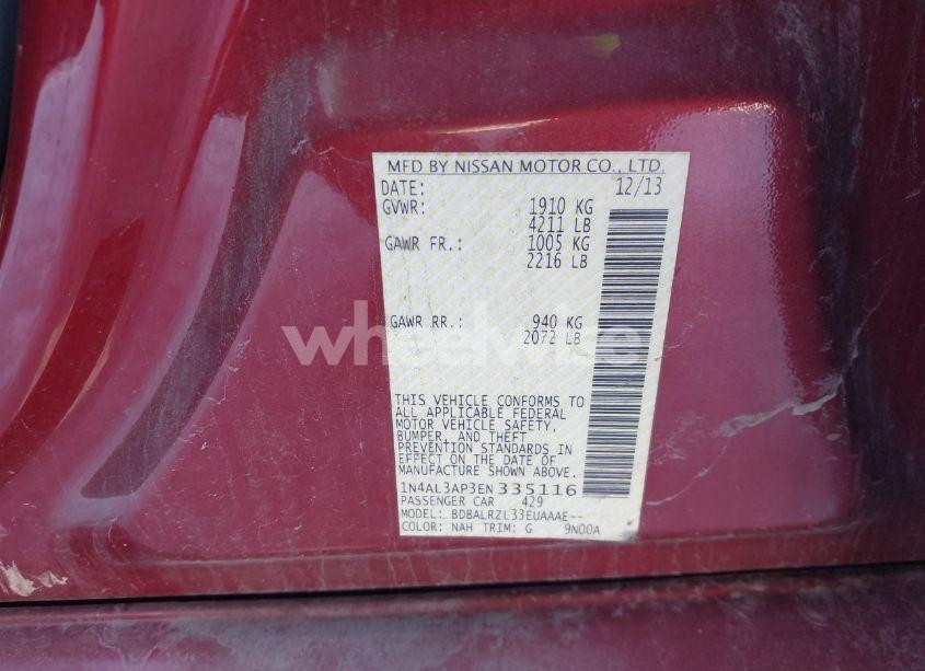 Photo 9 of 2014 Nissan Altima 2.5 S (VIN 1N4AL3AP3EN335116)