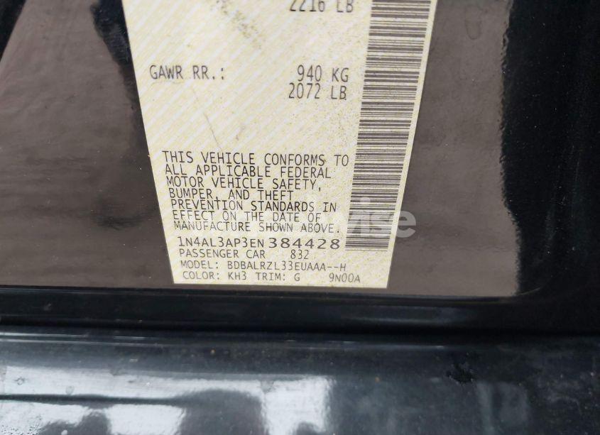 Photo 9 of 2014 Nissan Altima 2.5 S (VIN 1N4AL3AP3EN384428)