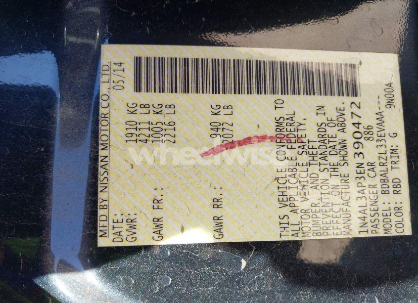 Photo 9 of 2014 Nissan Altima 2.5 S (VIN 1N4AL3AP3EN390472)