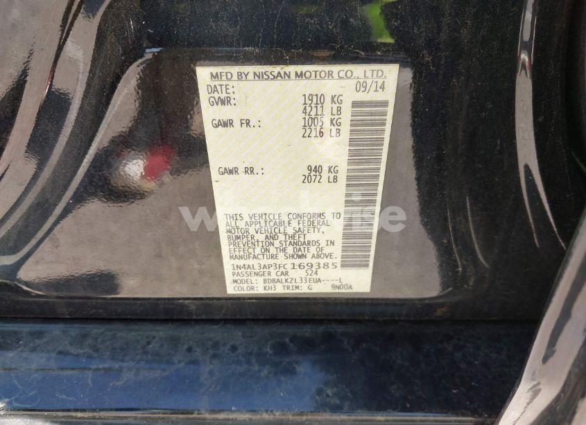 Photo 9 of 2015 Nissan Altima 2.5 SV (VIN 1N4AL3AP3FC169385)