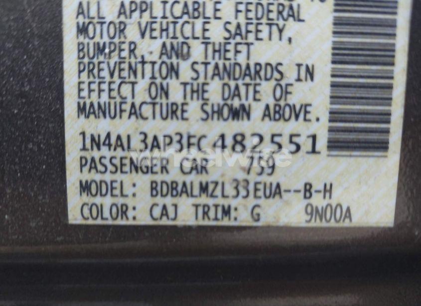 Photo 9 of 2015 Nissan Altima 2.5 SV (VIN 1N4AL3AP3FC482551)