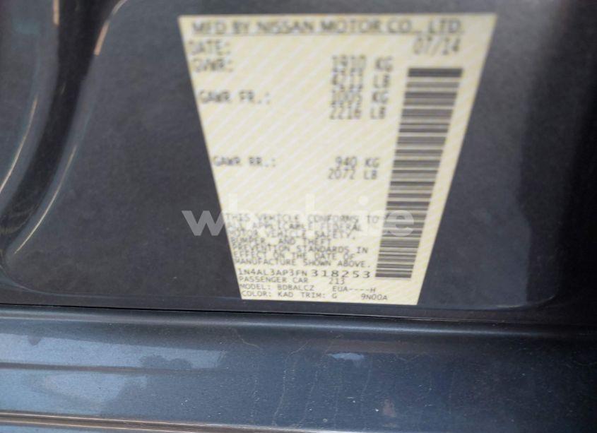 Photo 9 of 2015 Nissan Altima 2.5 S (VIN 1N4AL3AP3FN318253)