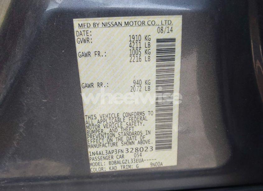 Photo 9 of 2015 Nissan Altima N/A (VIN 1N4AL3AP3FN328023)