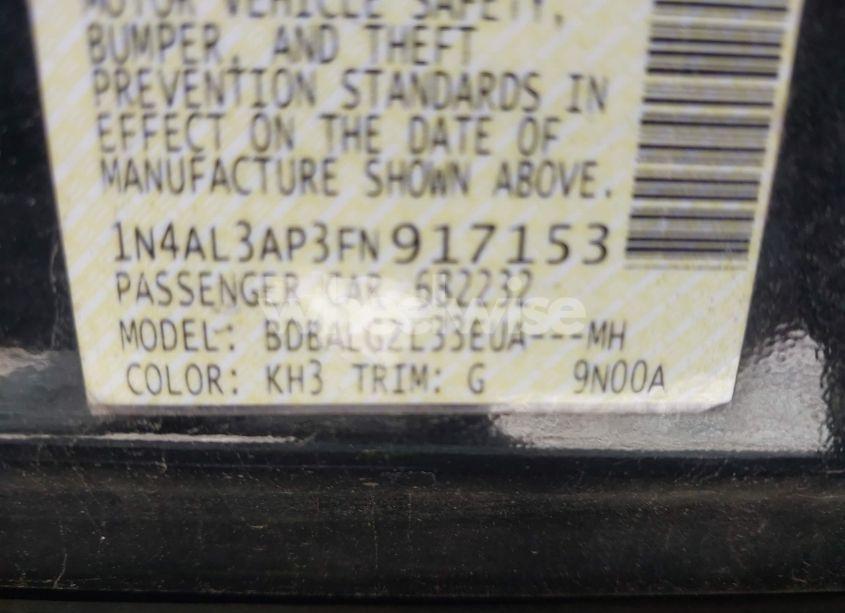 Photo 9 of 2015 Nissan Altima 2.5 S (VIN 1N4AL3AP3FN917153)