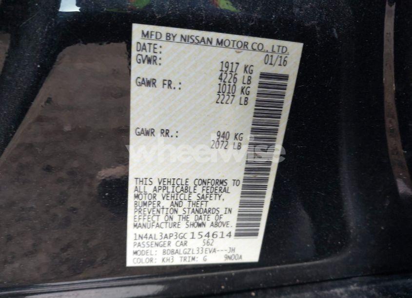 Photo 9 of 2016 Nissan Altima 2.5 S (VIN 1N4AL3AP3GC154614)