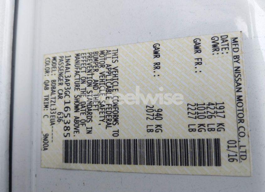 Photo 9 of 2016 Nissan Altima 2.5 SL (VIN 1N4AL3AP3GC165385)