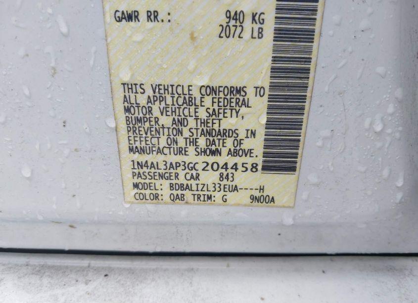 Photo 9 of 2016 Nissan Altima 2.5 SV (VIN 1N4AL3AP3GC204458)