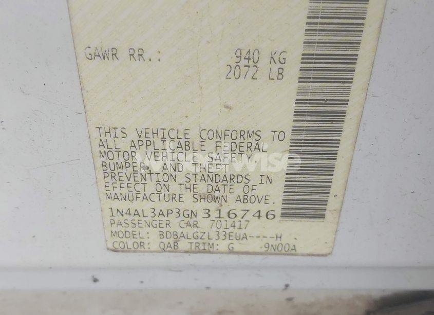 Photo 9 of 2016 Nissan Altima 2.5 S (VIN 1N4AL3AP3GN316746)