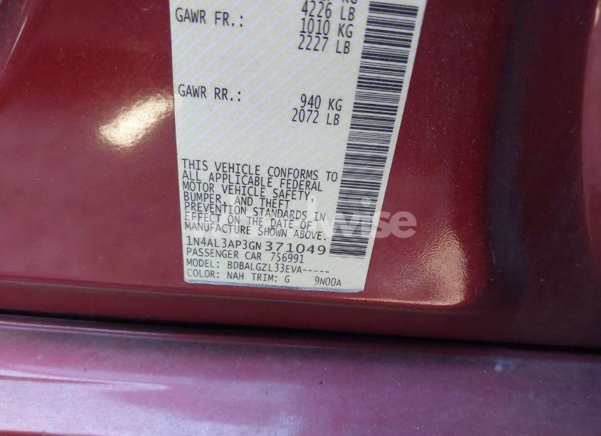 Photo 9 of 2016 Nissan Altima 2.5 S (VIN 1N4AL3AP3GN371049)