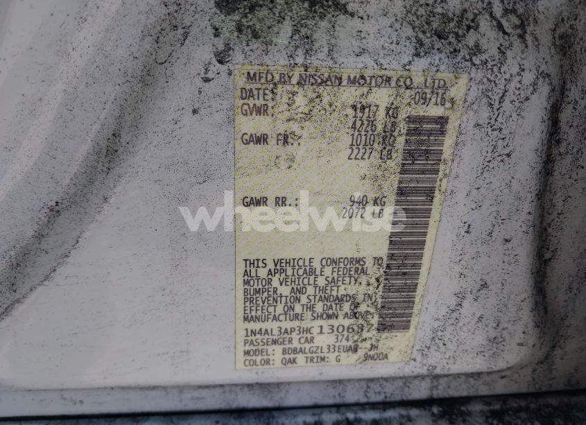 Photo 9 of 2017 Nissan Altima 2.5 S (VIN 1N4AL3AP3HC130637)