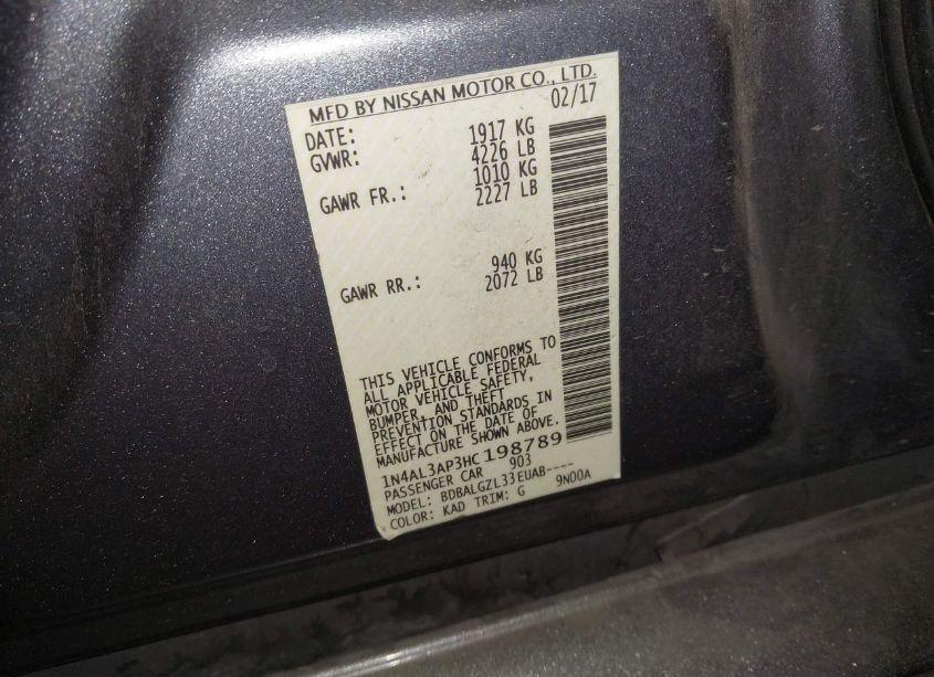 Photo 9 of 2017 Nissan Altima 2.5 S (VIN 1N4AL3AP3HC198789)