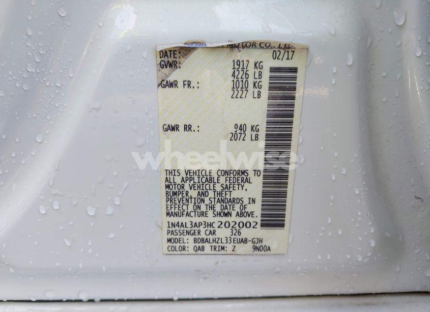 Photo 9 of 2017 Nissan Altima 2.5 SR (VIN 1N4AL3AP3HC202002)