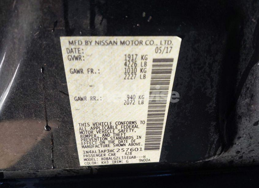 Photo 9 of 2017 Nissan Altima 2.5 S (VIN 1N4AL3AP3HC257601)