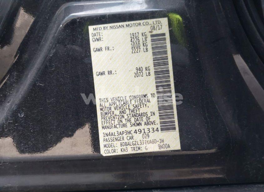 Photo 9 of 2017 Nissan Altima 2.5 S (VIN 1N4AL3AP3HC491334)