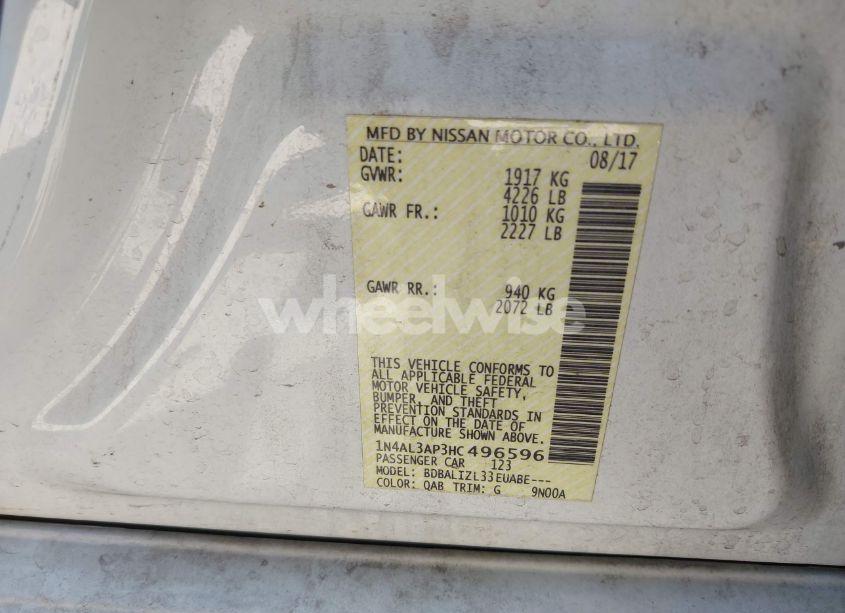 Photo 9 of 2017 Nissan Altima 2.5 SV (VIN 1N4AL3AP3HC496596)