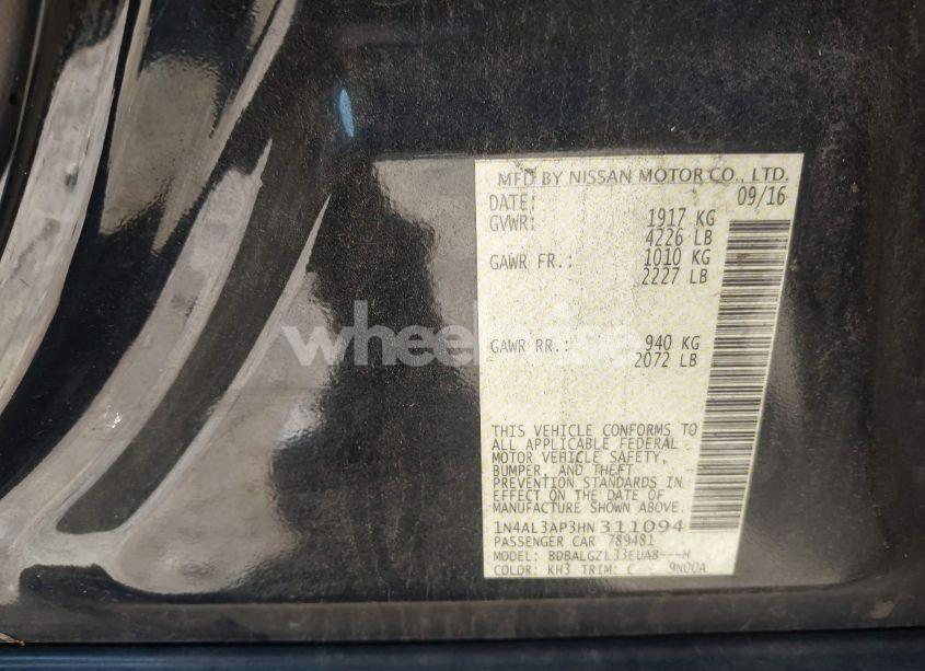 Photo 9 of 2017 Nissan Altima 2.5 S (VIN 1N4AL3AP3HN311094)