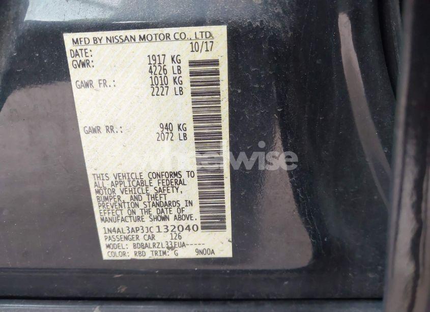 Photo 9 of 2018 Nissan Altima 2.5 SL (VIN 1N4AL3AP3JC132040)