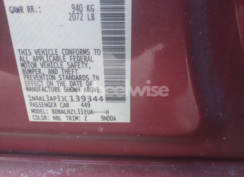 Photo 9 of 2018 Nissan Altima 2.5 SR (VIN 1N4AL3AP3JC139344)