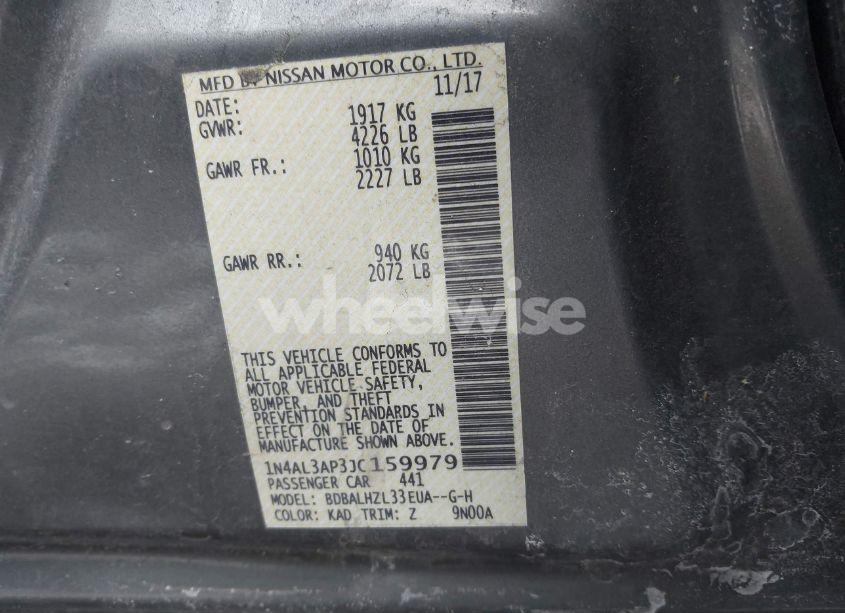 Photo 9 of 2018 Nissan Altima 2.5 SR (VIN 1N4AL3AP3JC159979)