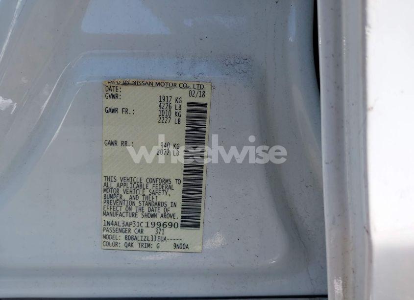 Photo 9 of 2018 Nissan Altima 2.5 SV (VIN 1N4AL3AP3JC199690)