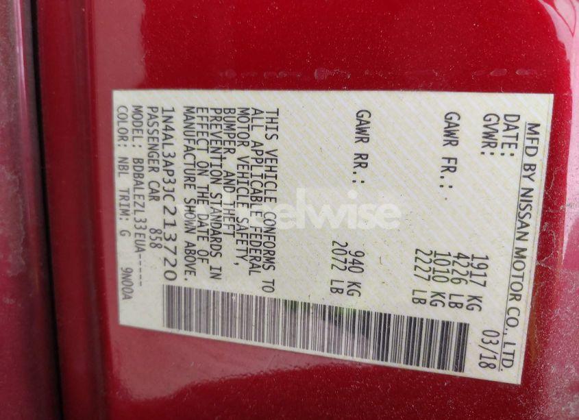 Photo 9 of 2018 Nissan Altima 2.5 S (VIN 1N4AL3AP3JC213720)