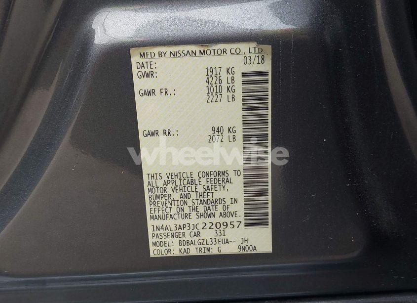 Photo 9 of 2018 Nissan Altima 2.5 S (VIN 1N4AL3AP3JC220957)