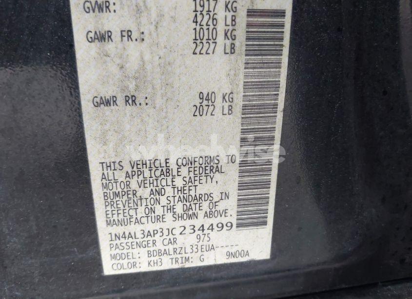 Photo 9 of 2018 Nissan Altima 2.5 SL (VIN 1N4AL3AP3JC234499)