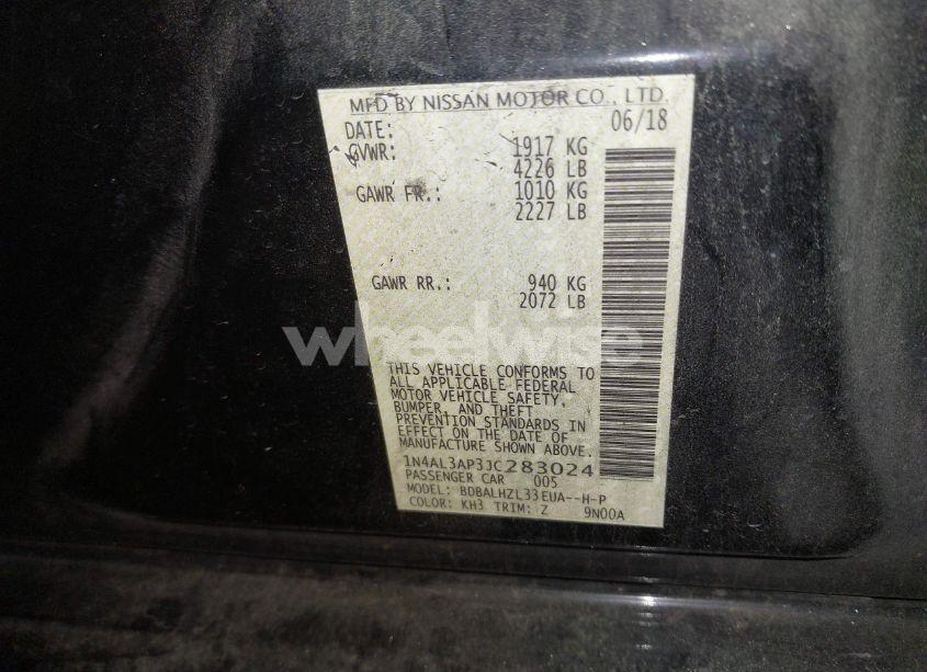 Photo 9 of 2018 Nissan Altima 2.5 SR (VIN 1N4AL3AP3JC283024)