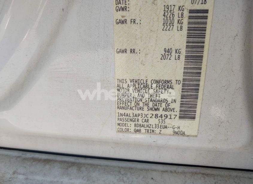 Photo 9 of 2018 Nissan Altima 2.5 SR (VIN 1N4AL3AP3JC284917)