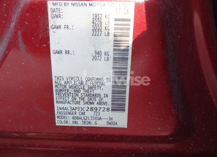 Photo 9 of 2018 Nissan Altima 2.5 S (VIN 1N4AL3AP3JC289728)