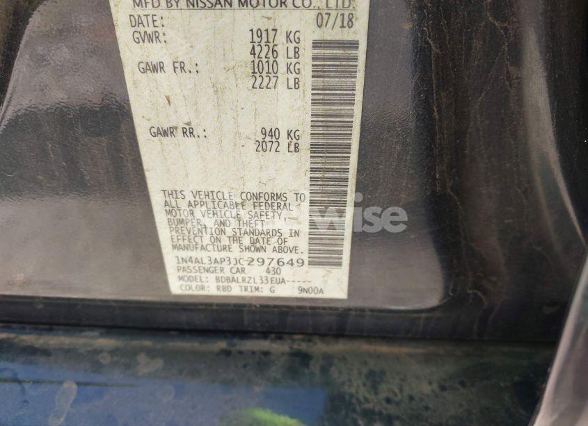 Photo 9 of 2018 Nissan Altima 2.5 SL (VIN 1N4AL3AP3JC297649)