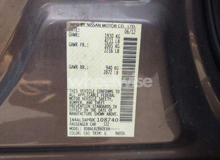 Photo 9 of 2013 Nissan Altima 2.5 S (VIN 1N4AL3AP4DC108740)