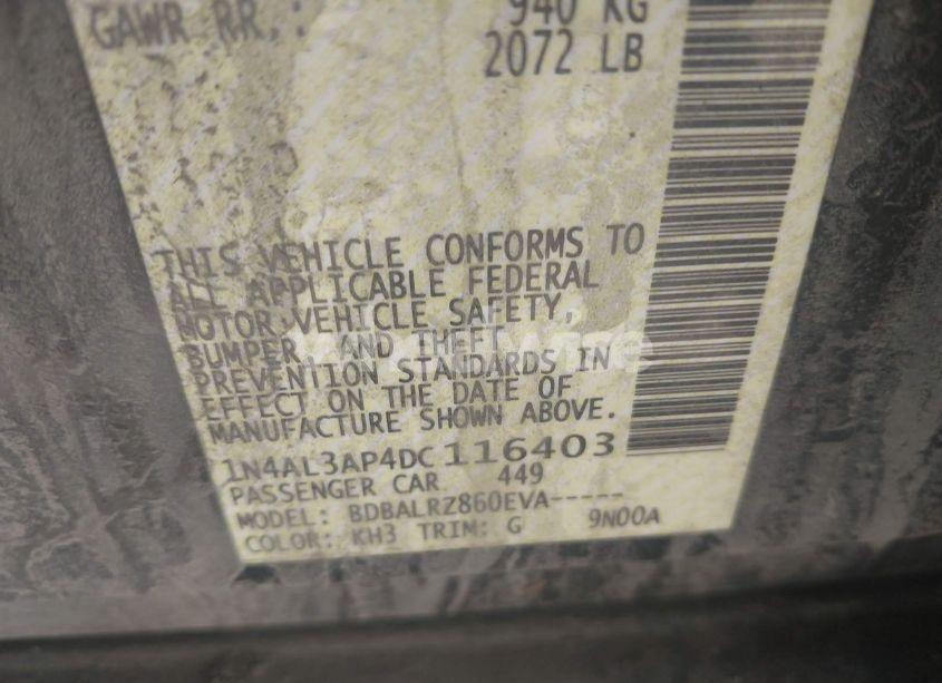 Photo 9 of 2013 Nissan Altima 2.5 S (VIN 1N4AL3AP4DC116403)