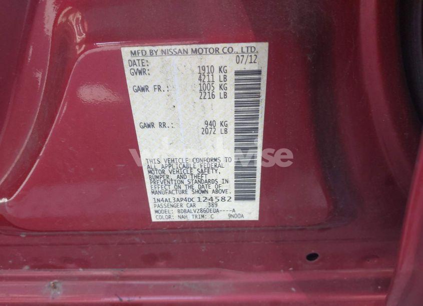 Photo 9 of 2013 Nissan Altima 2.5 SL (VIN 1N4AL3AP4DC124582)