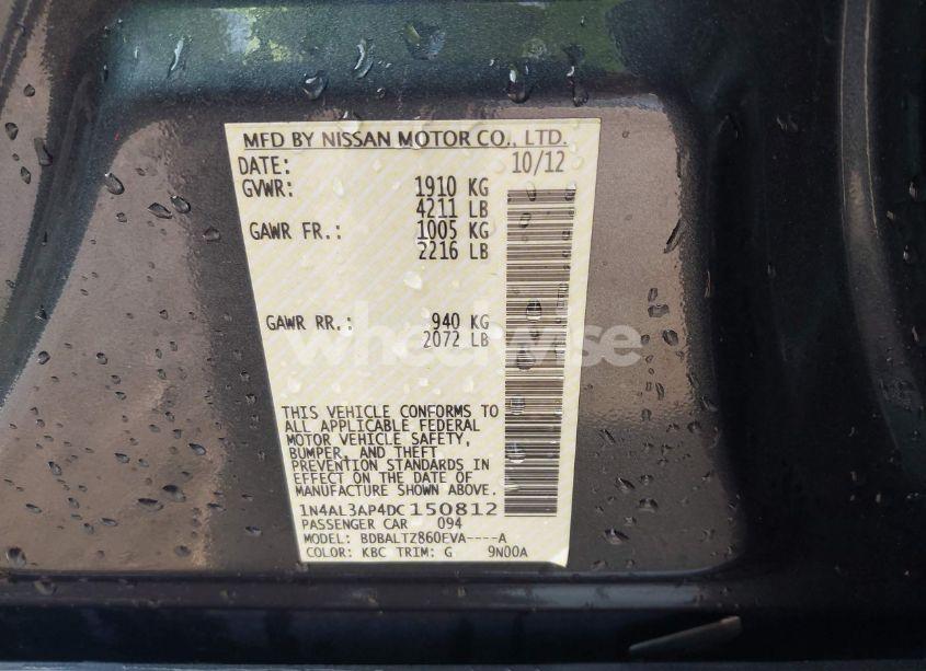 Photo 9 of 2013 Nissan Altima 2.5 SV (VIN 1N4AL3AP4DC150812)