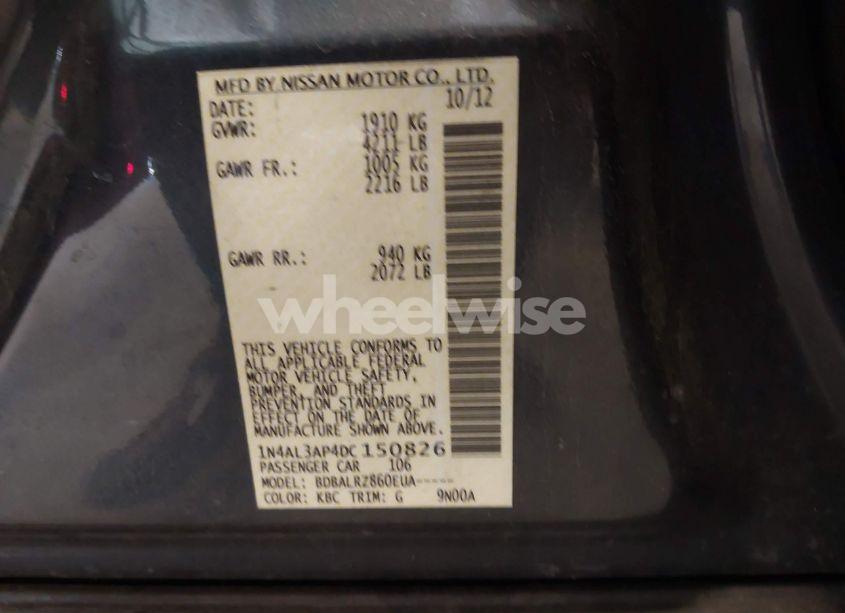 Photo 9 of 2013 Nissan Altima 2.5 S (VIN 1N4AL3AP4DC150826)