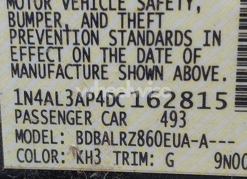 Photo 9 of 2013 Nissan Altima 2.5 S (VIN 1N4AL3AP4DC162815)