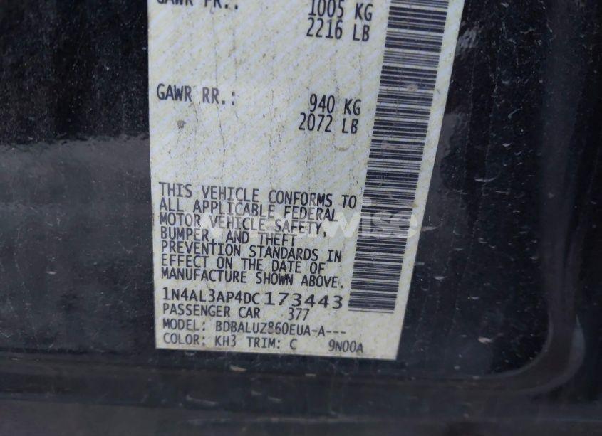 Photo 9 of 2013 Nissan Altima 2.5 SV (VIN 1N4AL3AP4DC173443)