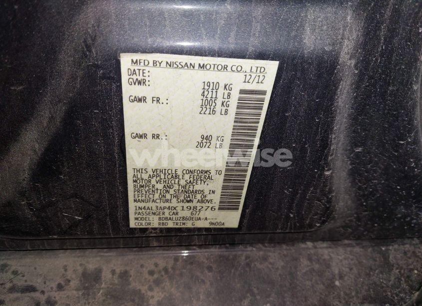 Photo 9 of 2013 Nissan Altima 2.5 SV (VIN 1N4AL3AP4DC198276)