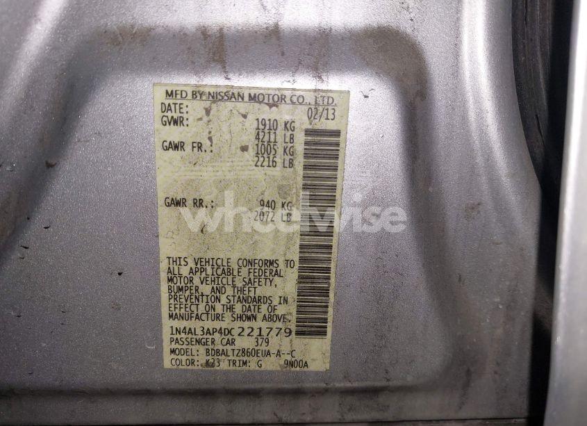 Photo 9 of 2013 Nissan Altima 2.5 SV (VIN 1N4AL3AP4DC221779)