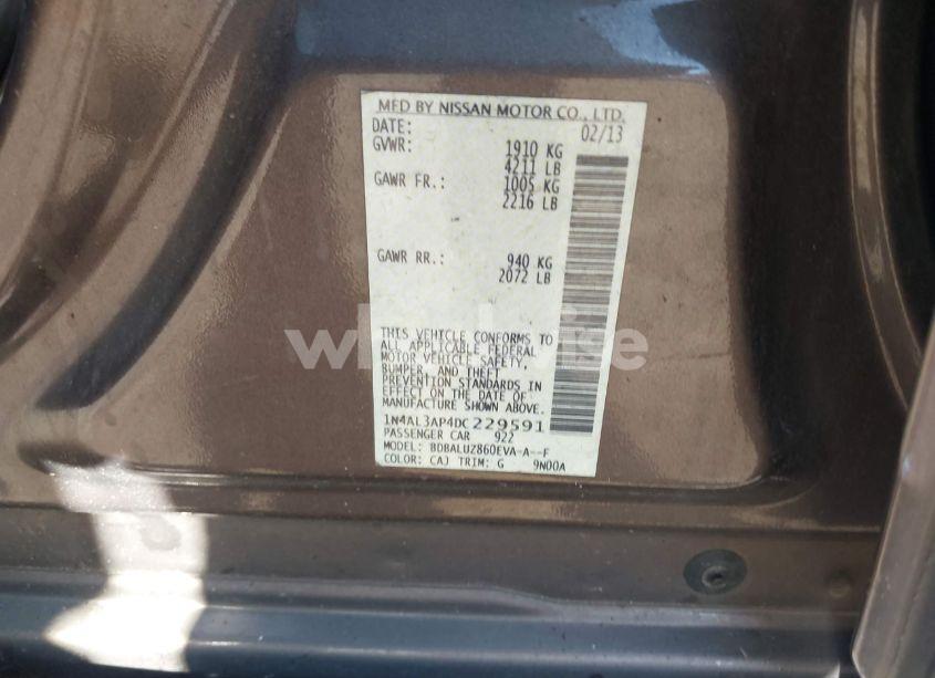 Photo 9 of 2013 Nissan Altima 2.5 SV (VIN 1N4AL3AP4DC229591)