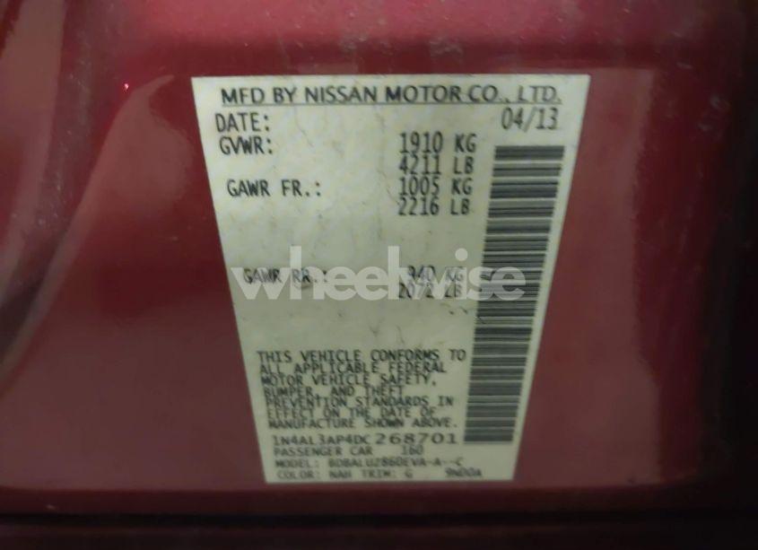 Photo 9 of 2013 Nissan Altima 2.5 SV (VIN 1N4AL3AP4DC268701)