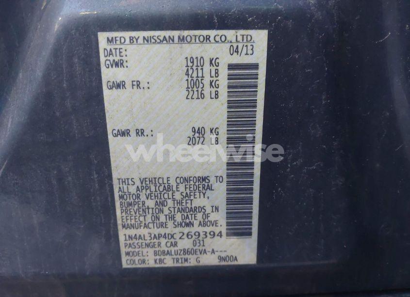 Photo 9 of 2013 Nissan Altima 2.5 SV (VIN 1N4AL3AP4DC269394)