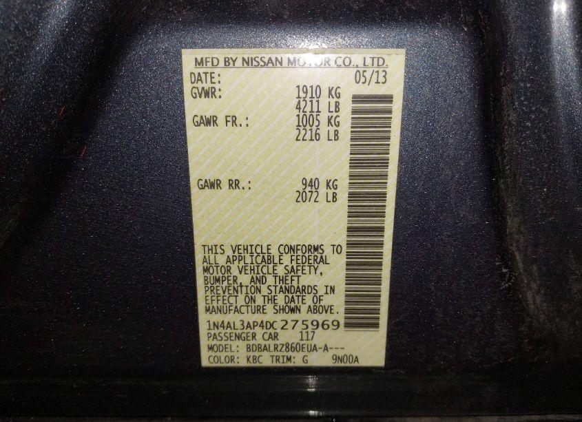 Photo 9 of 2013 Nissan Altima 2.5 S (VIN 1N4AL3AP4DC275969)