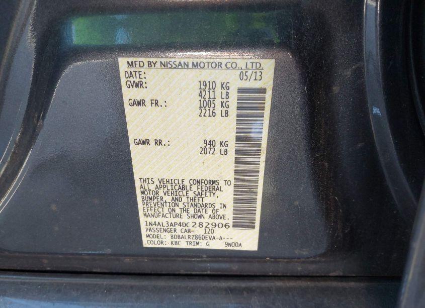 Photo 9 of 2013 Nissan Altima 2.5 S (VIN 1N4AL3AP4DC282906)