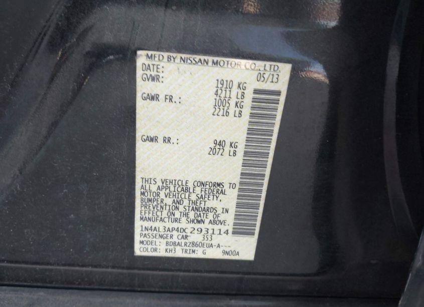 Photo 9 of 2013 Nissan Altima 2.5 S (VIN 1N4AL3AP4DC293114)