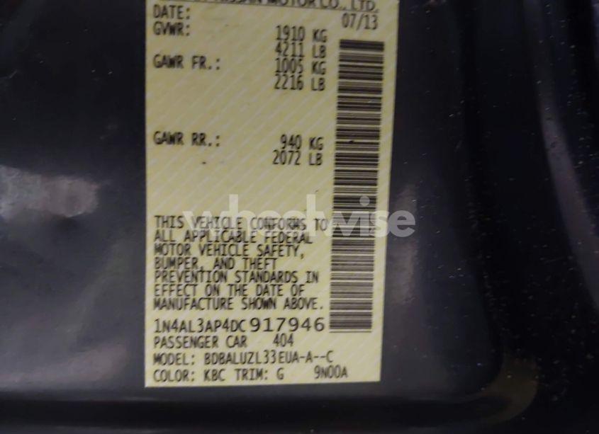 Photo 9 of 2013 Nissan Altima 2.5 SV (VIN 1N4AL3AP4DC917946)