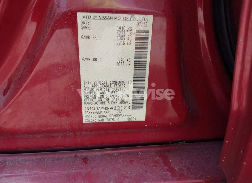 Photo 9 of 2013 Nissan Altima 2.5 SV (VIN 1N4AL3AP4DN412123)