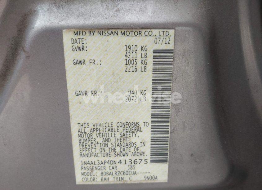 Photo 9 of 2013 Nissan Altima 2.5 S (VIN 1N4AL3AP4DN413675)