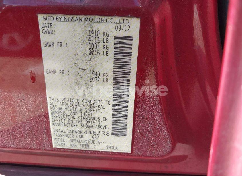 Photo 9 of 2013 Nissan Altima 2.5 SV (VIN 1N4AL3AP4DN446238)